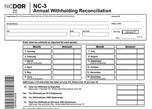 Form NC-3 Instructions